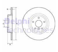 2x Disco freno pieno BG4766C DELPHI per JAGUAR XE XF SPORTBRAKE XF II