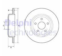 2x Disco freno pieno BG4772C DELPHI per JEEP GRAND CHEROKEE IV