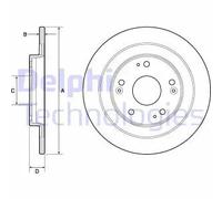 Delphi Disco freno BG4773C posteriore pieno 2 pezzi per Honda Civic IX