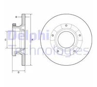 2x Disco freno pieno BG4784C DELPHI per FORD TOURNEO CUSTOM V362 Autobus