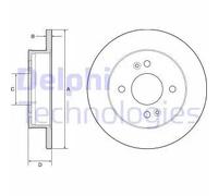 2x Disco freno pieno BG4917C DELPHI per HYUNDAI i10 II i10 III