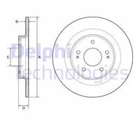 2x Disco freno pieno BG4924C DELPHI per MITSUBISHI CITROËN PEUGEOT