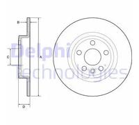 2x Disco freno pieno BG4930C DELPHI per LAND ROVER JAGUAR