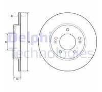 2x Disco freno pieno BG4949C DELPHI per HYUNDAI KIA