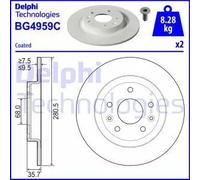 2x Disco freno pieno BG4959C DELPHI per MAZDA CX-3