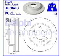 2x Disco freno pieno BG5049C DELPHI per MERCEDES-BENZ SPRINTER 3-t Tourer Bus