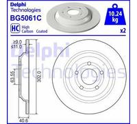 Dischi freno DELPHI BG5061C posteriore, ventilato, pieno, altamente carbonizzato, 2 Pezzo