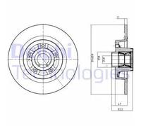 Disco freno DELPHI BG9023RS posteriore, pieno, 1 Pezzo