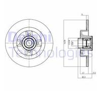 2x Disco freno pieno BG9030RS DELPHI per RENAULT GRAND SCÉNIC II