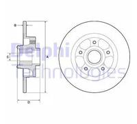 Disco freno DELPHI BG9132RS posteriore, pieno, 1 Pezzo