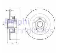 2x Disco freno pieno BG9134RSC DELPHI per RENAULT GRAND SCÉNIC III