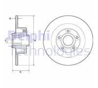 2x Disco freno pieno BG9135RS DELPHI per RENAULT LAGUNA Coupé