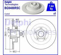 2x Disco freno pieno BG9488RSC DELPHI per RENAULT TALISMAN MEGANE IV Hatchback