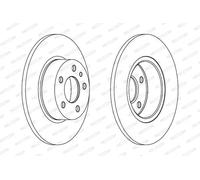 2x Disco freno pieno DDF067C FERODO per ALFA ROMEO FIAT LANCIA