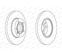 2x Disco freno pieno DDF1011C FERODO per VW TRANSPORTER T4 Autobus