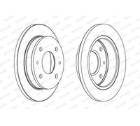 2x Disco freno pieno DDF1077 FERODO per HYUNDAI ATOS