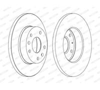 Dischi freno FERODO DDF1100C anteriore, pieno, 2 Pezzo