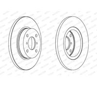 Dischi freno FERODO DDF1148C anteriore, pieno, 2 Pezzo