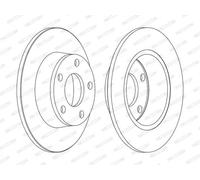 Ferodo Disco freno DDF1190C posteriore pieno Ø255 mm, 2 pezzi