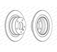 Dischi freno FERODO DDF1230C posteriore, pieno, 2 Pezzo