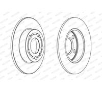 2x Disco freno pieno DDF1233C FERODO per SEAT VW