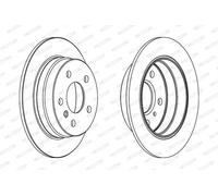 Dischi freno FERODO DDF1258C posteriore, pieno, 2 Pezzo