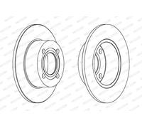 Dischi freno FERODO DDF128C posteriore, pieno, 2 Pezzo