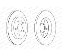 2x Disco freno pieno DDF1387 FERODO per DAIHATSU DAEWOO
