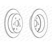 2x Disco freno pieno DDF1419C FERODO per TOYOTA COROLLA COROLLA Familiare