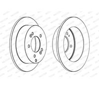 2x Disco freno pieno DDF1447 FERODO per KIA HYUNDAI