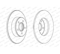 Dischi freno FERODO DDF1497C posteriore, pieno, 2 Pezzo
