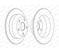 2x Disco freno pieno DDF1553C FERODO per JEEP CHEROKEE GRAND CHEROKEE II