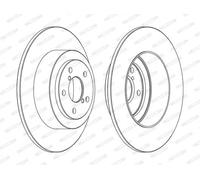 Dischi freno FERODO DDF1647C posteriore, pieno, 2 Pezzo