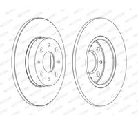 2x Disco freno pieno DDF1741C FERODO per ALFA ROMEO MITO