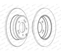 Dischi freno FERODO DDF1787C posteriore, pieno, 2 Pezzo