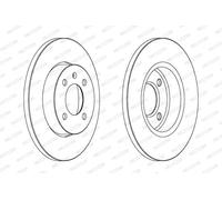Dischi freno FERODO DDF205, anteriore, pieno, 2 Pezzo