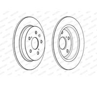Dischi freno FERODO DDF2067C posteriore, pieno, 2 Pezzo
