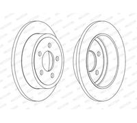 2x Disco freno pieno DDF2288C FERODO per JEEP CHEROKEE WRANGLER II