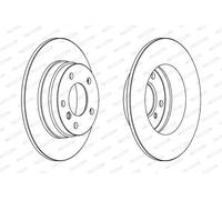 Dischi freno FERODO DDF249C posteriore, pieno, 2 Pezzo