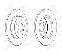 Dischi freno FERODO DDF2683C posteriore, pieno, 2 Pezzo