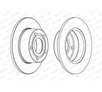 Dischi freno FERODO DDF321C posteriore, pieno, 2 Pezzo