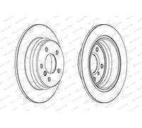 Dischi freno FERODO DDF835 posteriore, pieno, 2 Pezzo