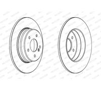 Dischi freno FERODO DDF963C posteriore, pieno, 2 Pezzo