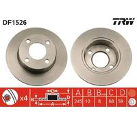 2x Disco freno pieno DF1526 TRW per AUDI COUPE B2 80 B3 Tre volumi COUPE B3