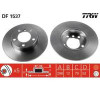 2x Disco freno pieno DF1537 TRW per BMW 3 3 Coupé 3 Touring 3 Compact