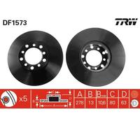 Disco freno TRW DF1573 per MERCEDES-BENZ /8 (W115) 2.4 1973-1977