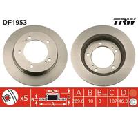 2x Disco freno pieno DF1953 TRW per SUZUKI SAMURAI Fuoristrada chiuso SJ410