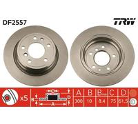 Disco freno TRW DF2557 posteriore, pieno, 1 Pezzo