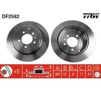 TRW Disco freno DF2582 pieno per PEUGEOT 605 2 pezzi
