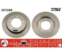 Disco freno TRW DF2588 anteriore, pieno, 1 Pezzo